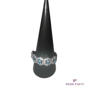 SOLD - Bomb Party March 25 Ring RG92046, Fit For A Princess-Sz 11 Rhodium